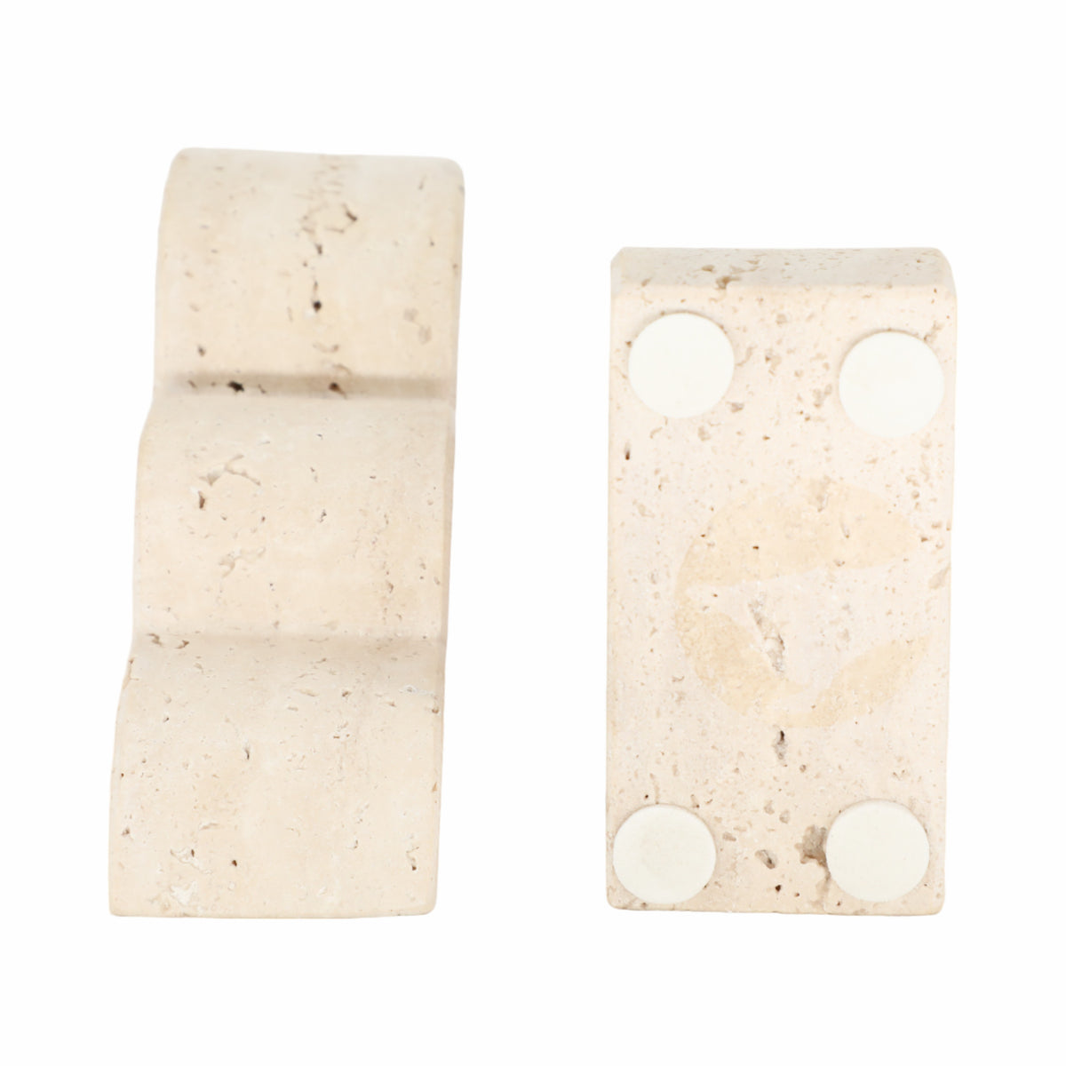 Roche Tan Travertine Cloud Bookends (Set of 2)