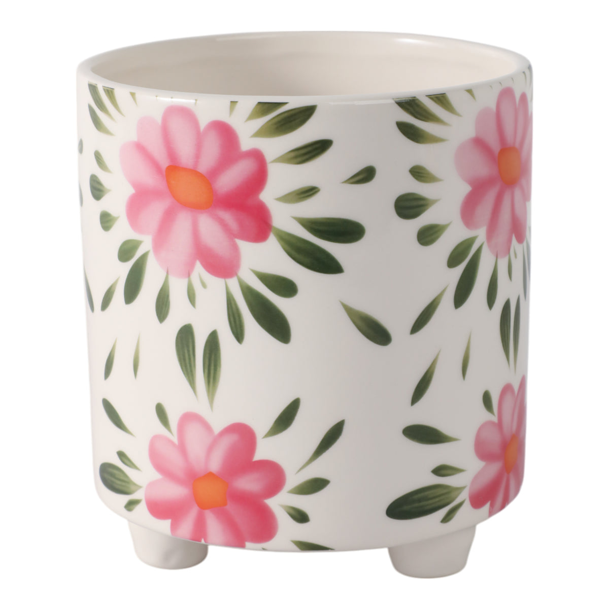 Almaway White/Green/Pink Planter