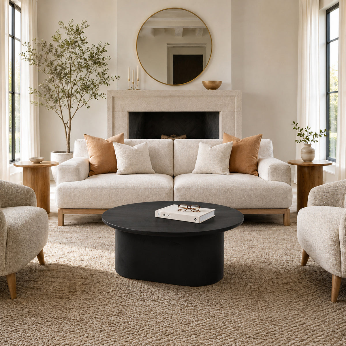 Andersonia Black Wood Minimalist Coffee Table