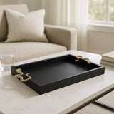 Dirigo Black/Gold Faux Leather Snake Tray