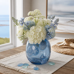 Dovercross Blue/White Small Glass Vase