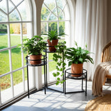 West Park Black Folding 3-Tier Mandala Plant Stand