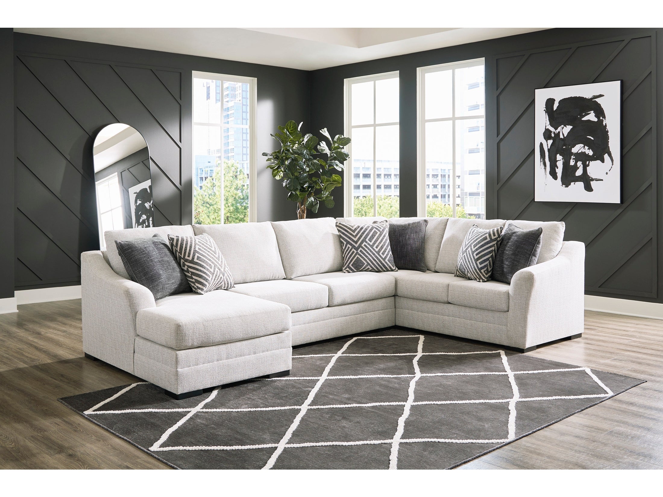 Koralynn Stone 3-Piece LAF Chaise Sectional - Ornate Home