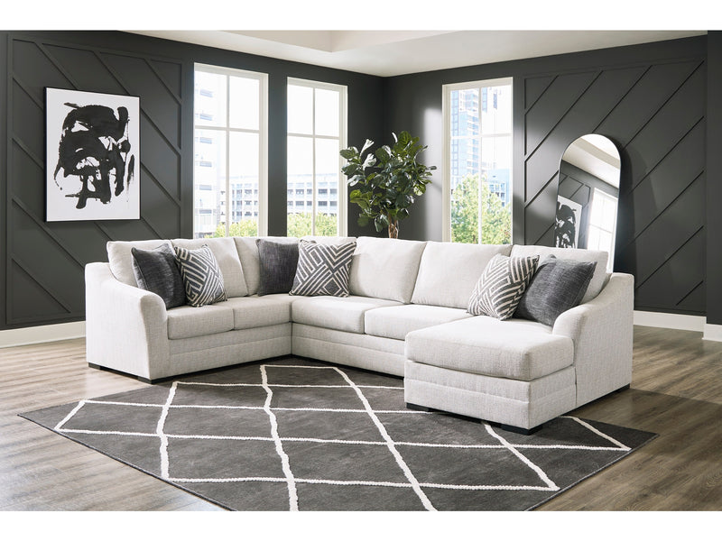 Koralynn Stone 3-Piece RAF Chaise Sectional - Ornate Home