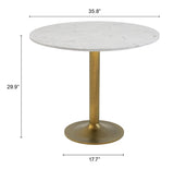 Fullerton White & Gold Dining Table