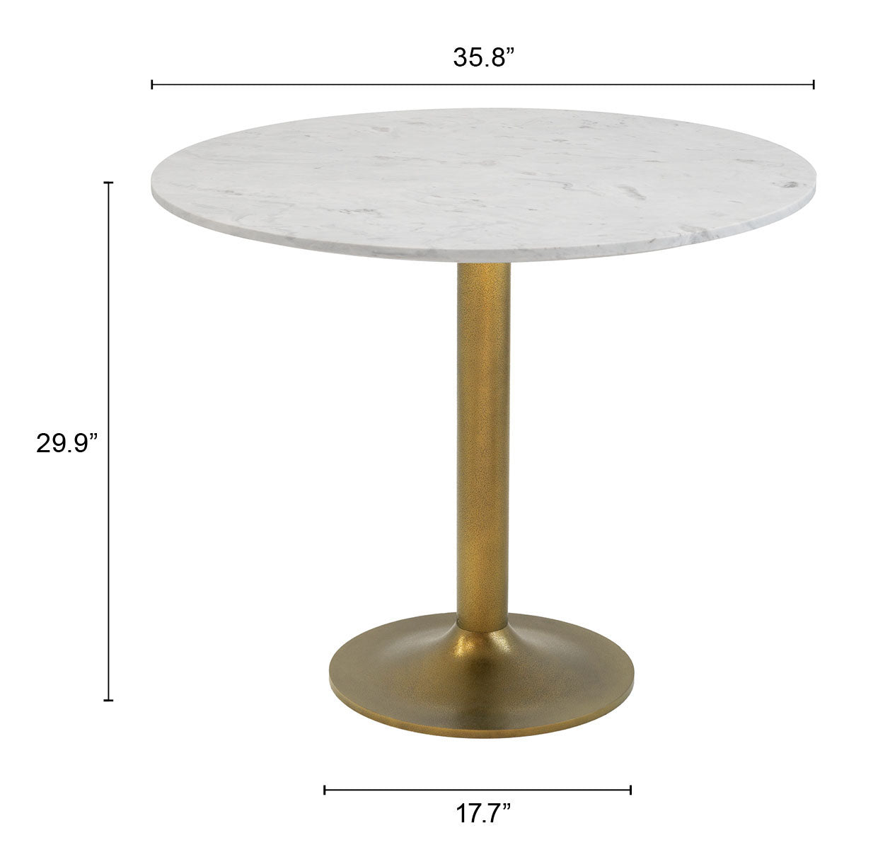 Fullerton White & Gold Dining Table