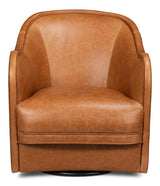 Braxton Brown Leather Swivel Chair