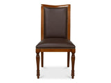 Camile Brown Leather Side Chair (Set of 2)