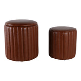 Fionacrest Brown Ottomans (Set of 2)