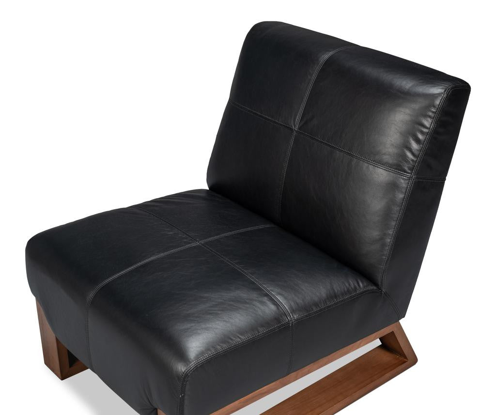 Wylam Black Leather Chair