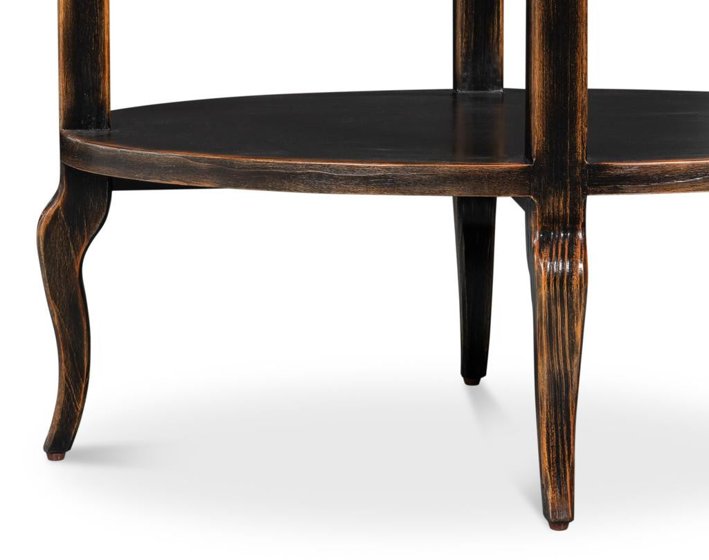 Golden Rim Black Side Table