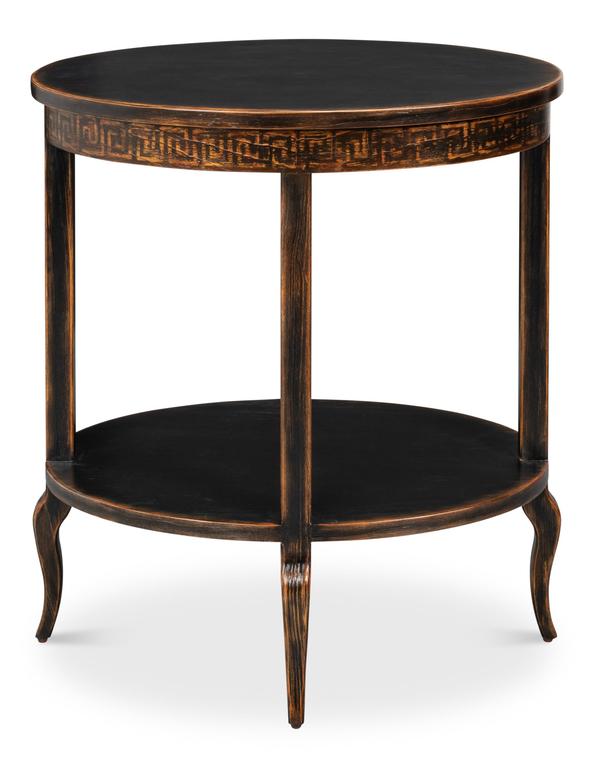 Golden Rim Black Side Table