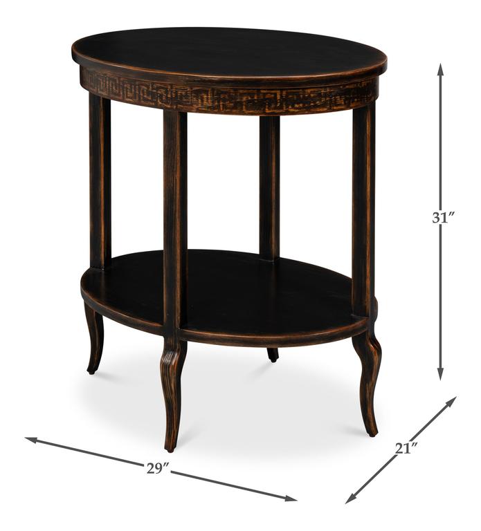 Golden Rim Black Side Table