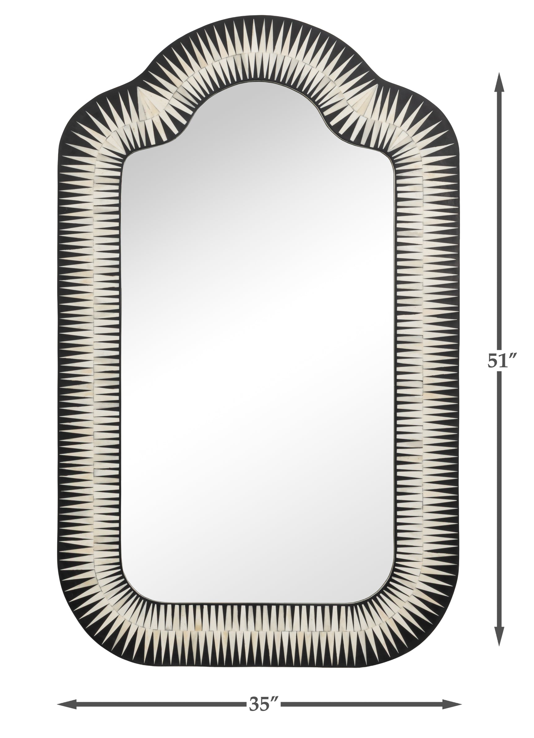 Meridian Brown Bone Inlay Mirror