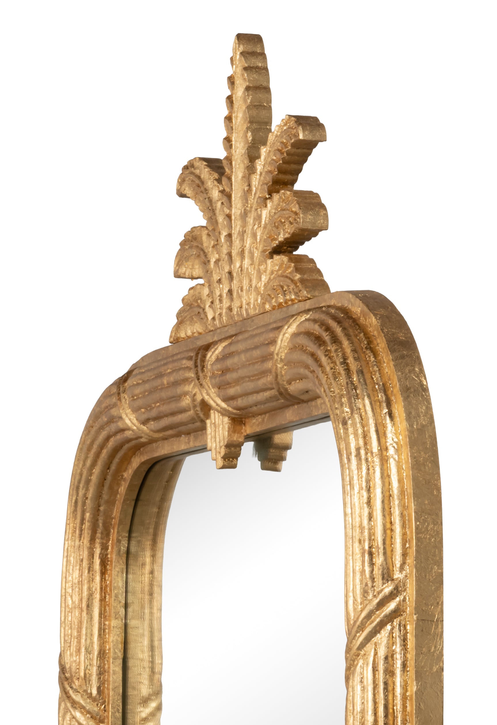 Gilded Pineapple Crest Brown Mirror
