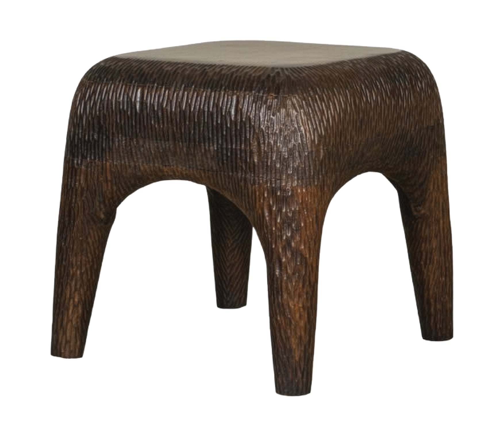 Molten Brown Carved Side Table