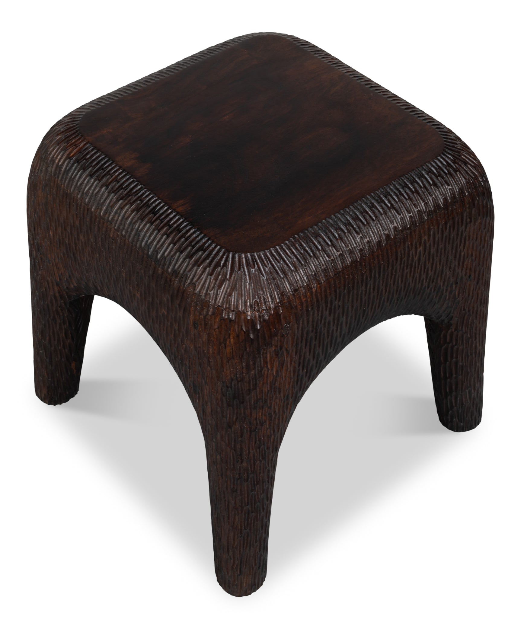 Molten Brown Carved Side Table