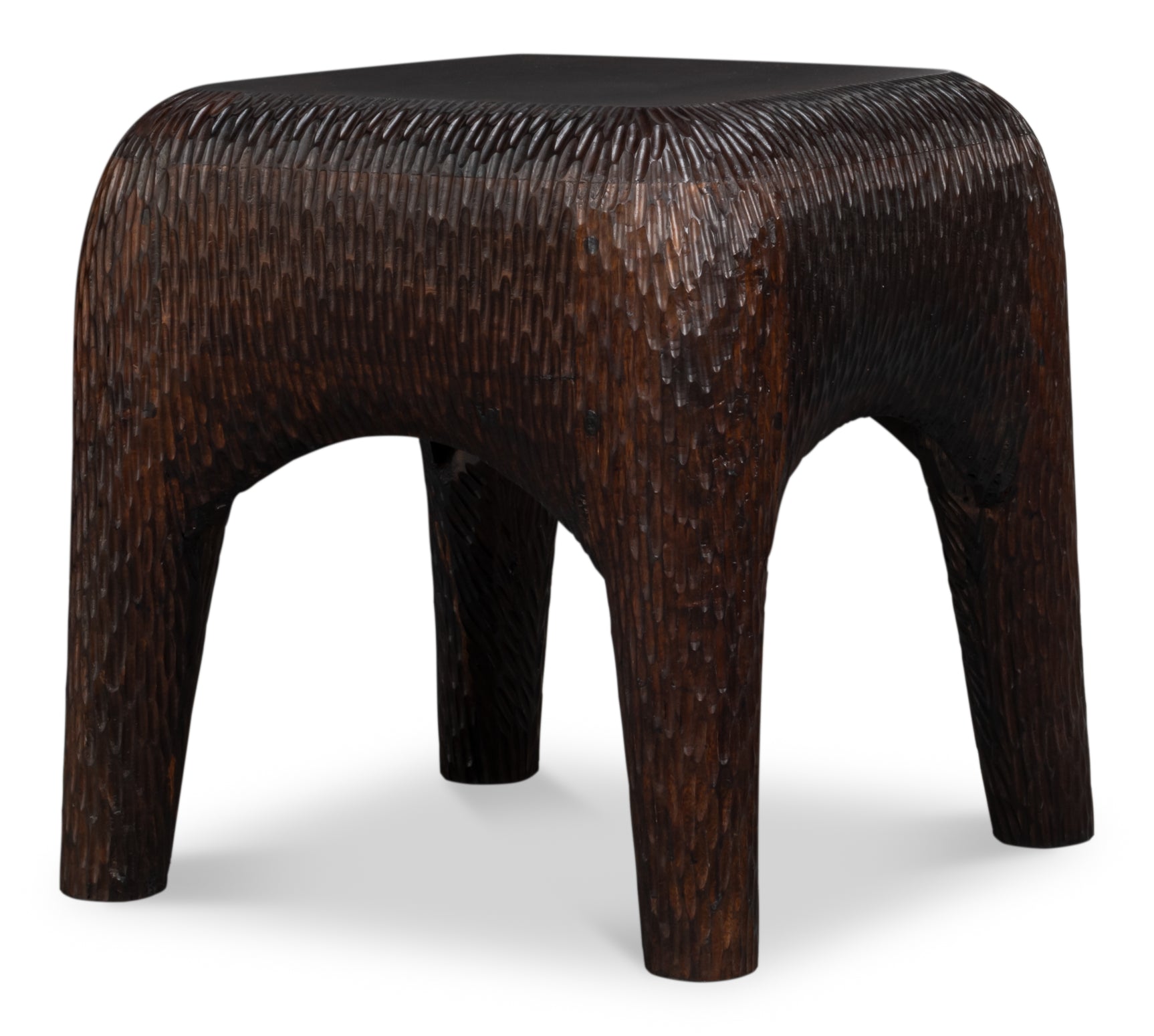Molten Brown Carved Side Table