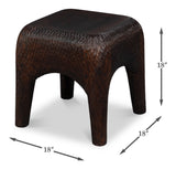 Molten Brown Carved Side Table