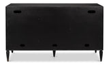 Portfolio Ebony/Gold Leaf 3 Door Credenza