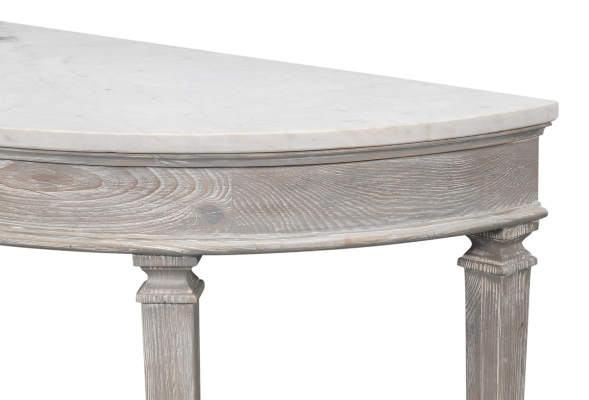 Wycliffe Drift Pine Demilune Console Table