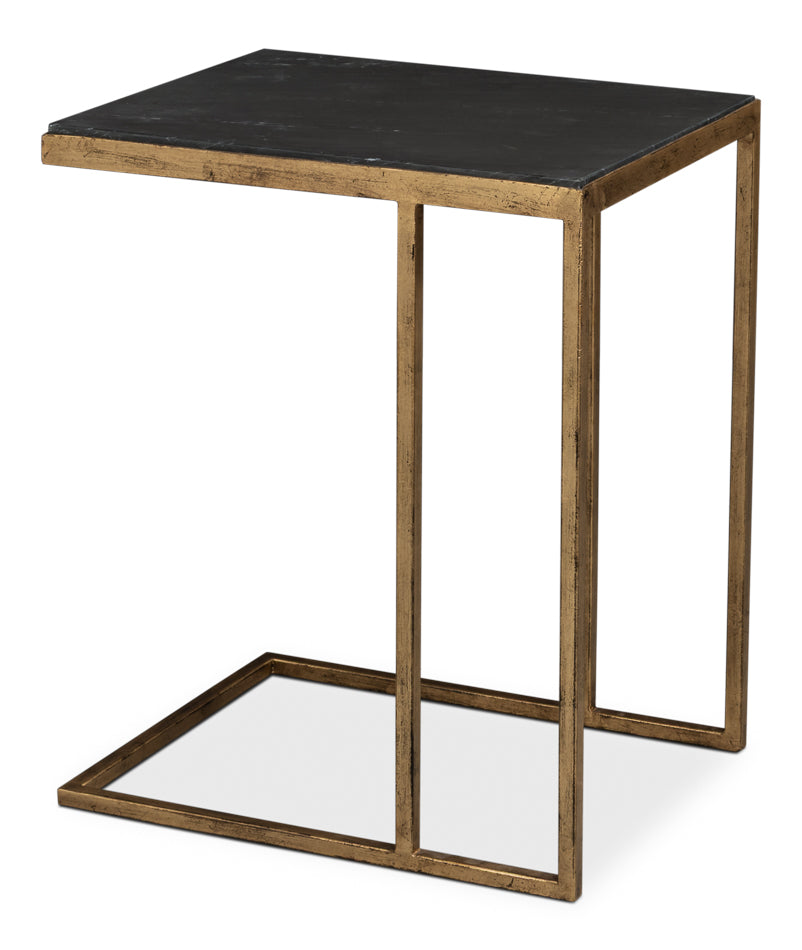 Patsy Gold Marguina Marble Side Table