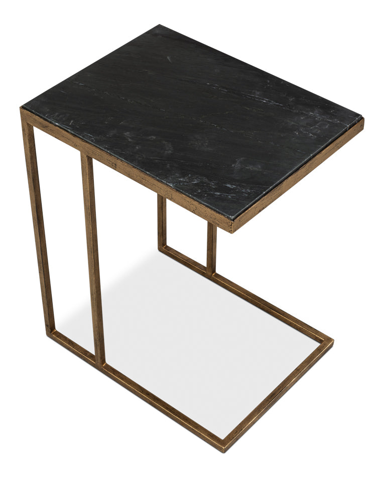 Patsy Gold Marguina Marble Side Table