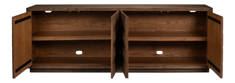 Prism Brown 4 Door Credenza
