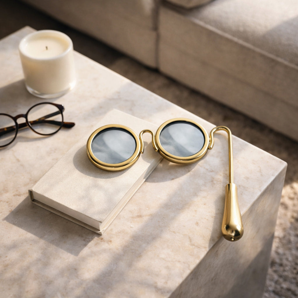 Campbell Gold/Clear Glasses Magnifying Glass
