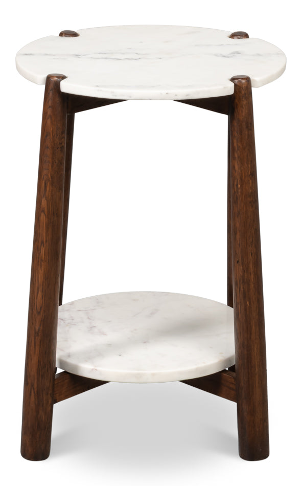 Larsen White Round Side Table