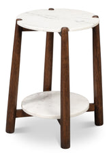 Larsen White Round Side Table