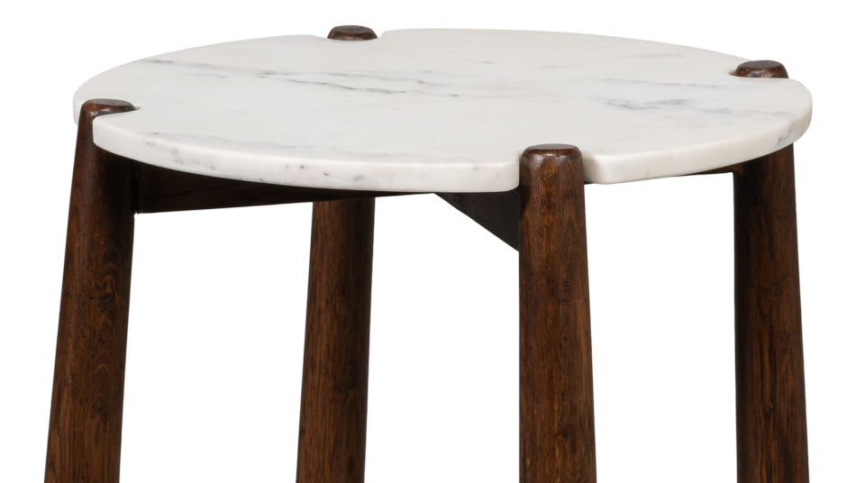 Larsen White Round Side Table