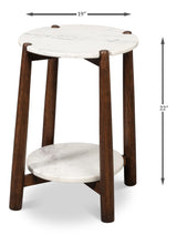 Larsen White Round Side Table