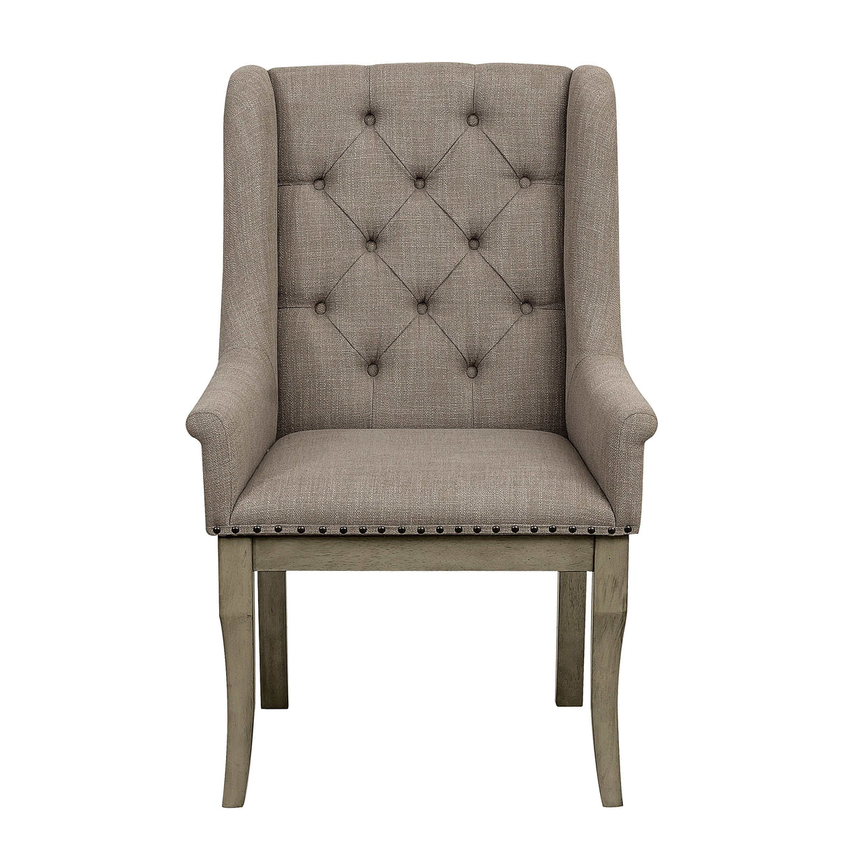 Vermillion Gray Cashmere Dining Room Armchair (Set of 2) - Ornate Home