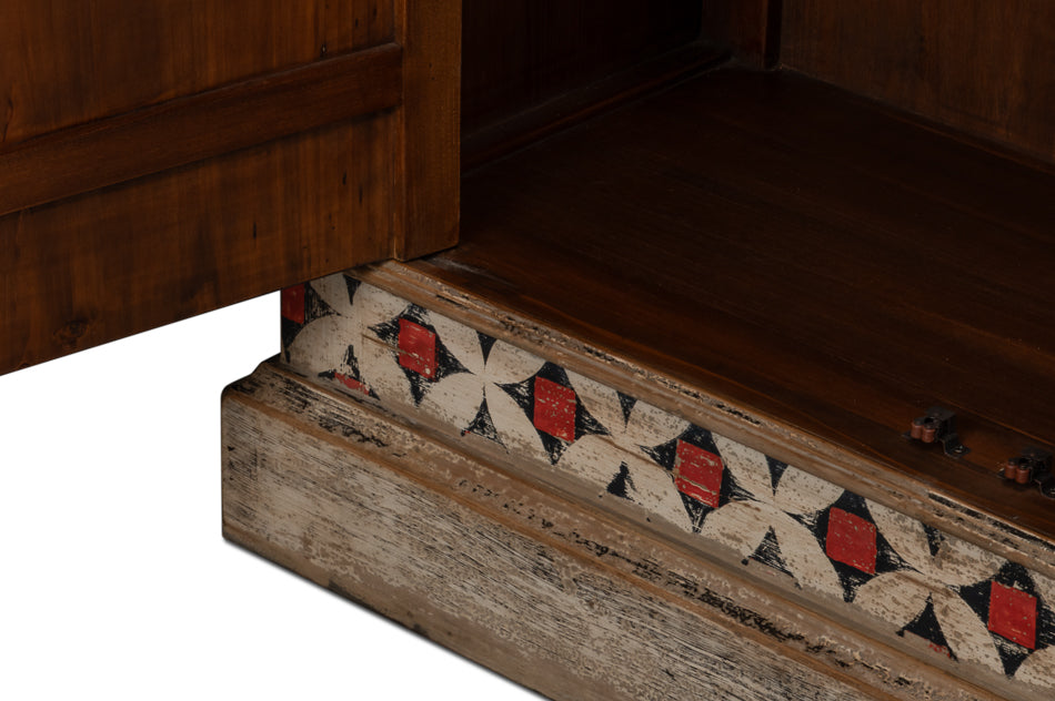 Marrakesh Red/Tan Painted Cabinet