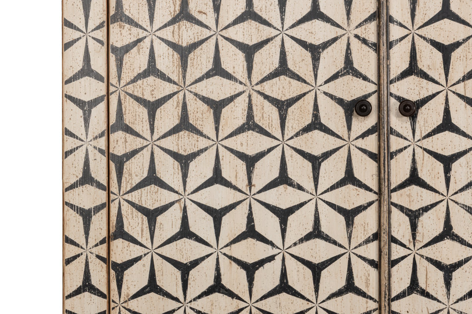 Marrakesh Black/Tan Painted Cabinet