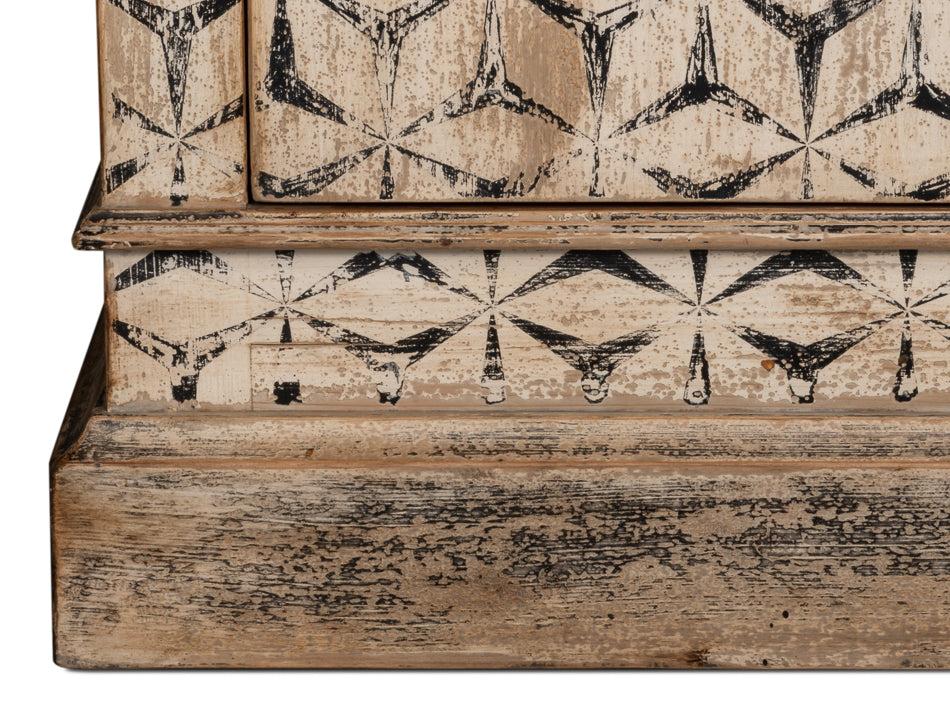 Marrakesh Black/Tan Painted Cabinet