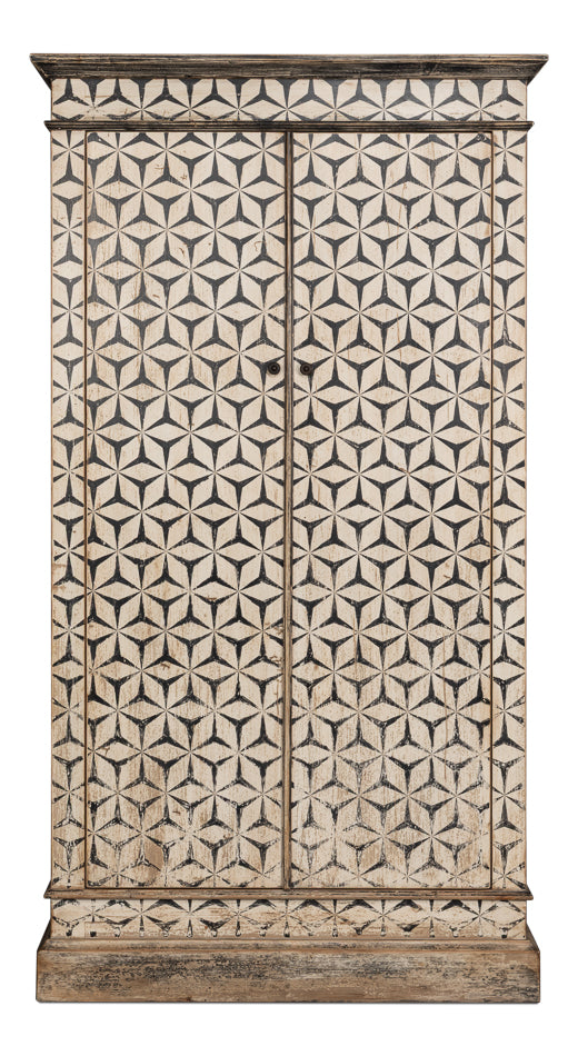 Marrakesh Black/Tan Painted Cabinet