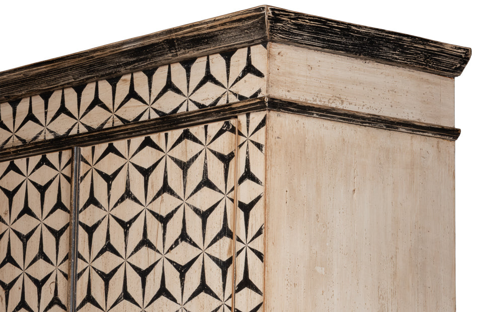 Marrakesh Black/Tan Painted Cabinet