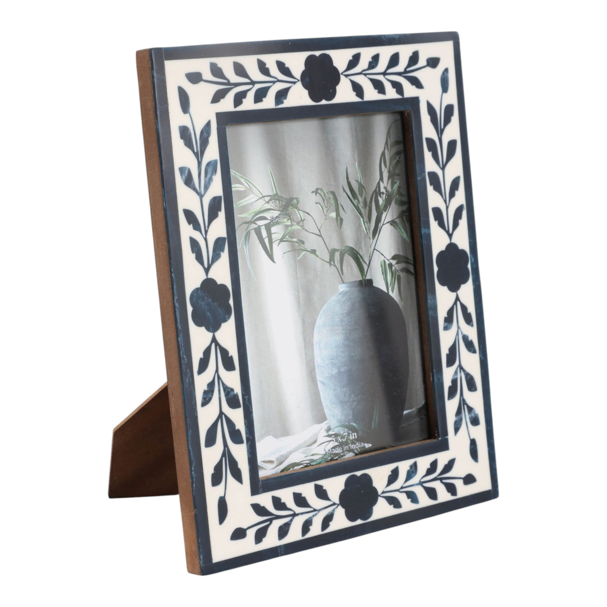 Fargooak White/Blue 5x7 Petals Photo Frame