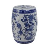 Hunterdale Blue/White Ceramic Pinwheel Flower Chinoiserie Stool