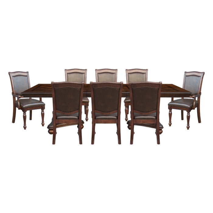 Lordsburg Brown Cherry 9pc Dining Set