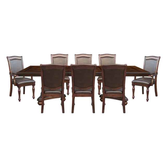 Lordsburg Brown Cherry 9pc Dining Set