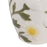 Vineburg Yellow/Ivory Daisy Embossed Vase