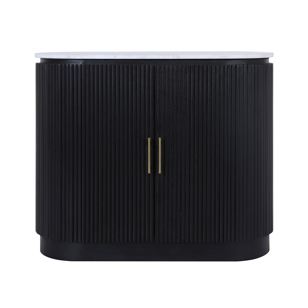 Squabbletown White/Black Fluted 2-Door Cabinet