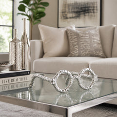 Daleyfield Silver Aluminum Glasses Sculpture