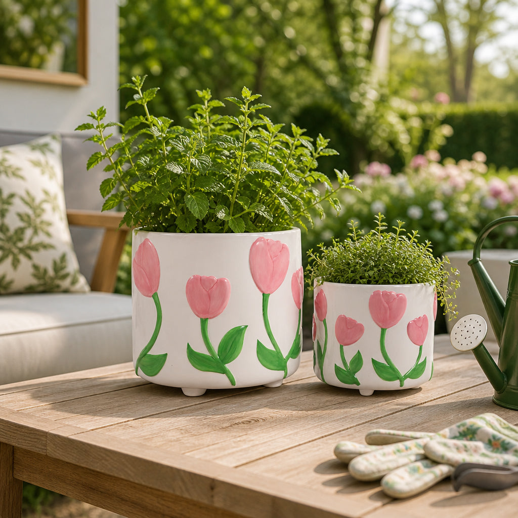 Gartondale Pink/Green Planters (Set of 2)