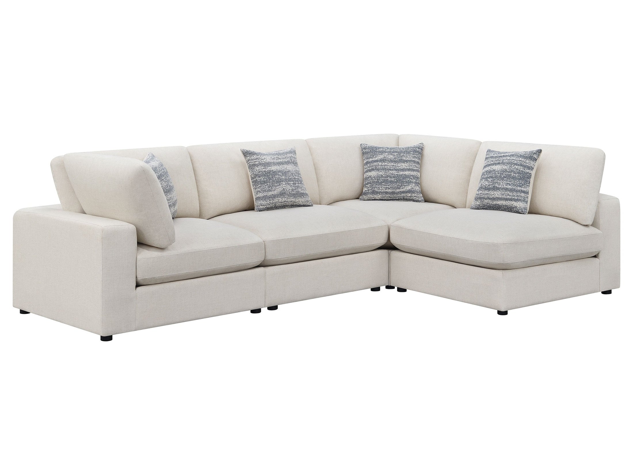 Serene Beige 4-piece Modular Sectional Sofa - Ornate Home