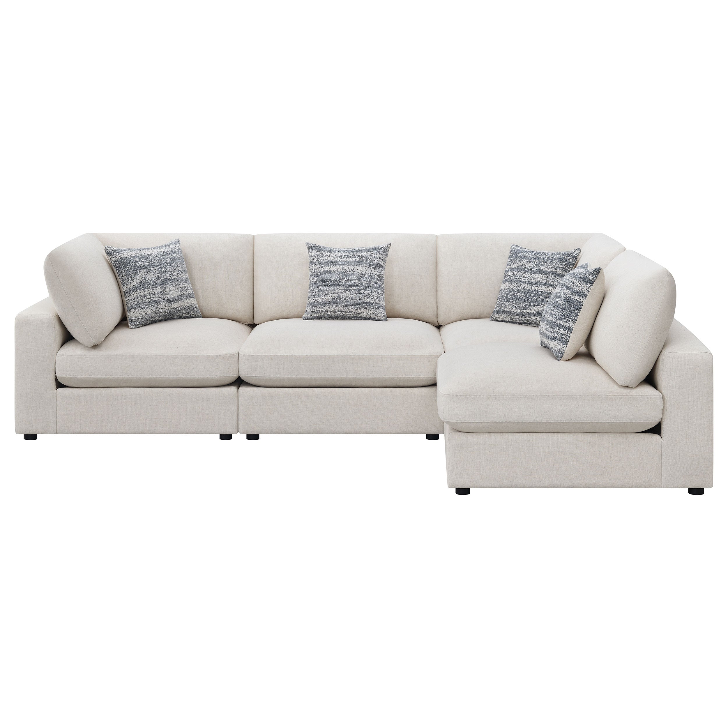 Serene Beige 4-piece Modular Sectional Sofa - Ornate Home