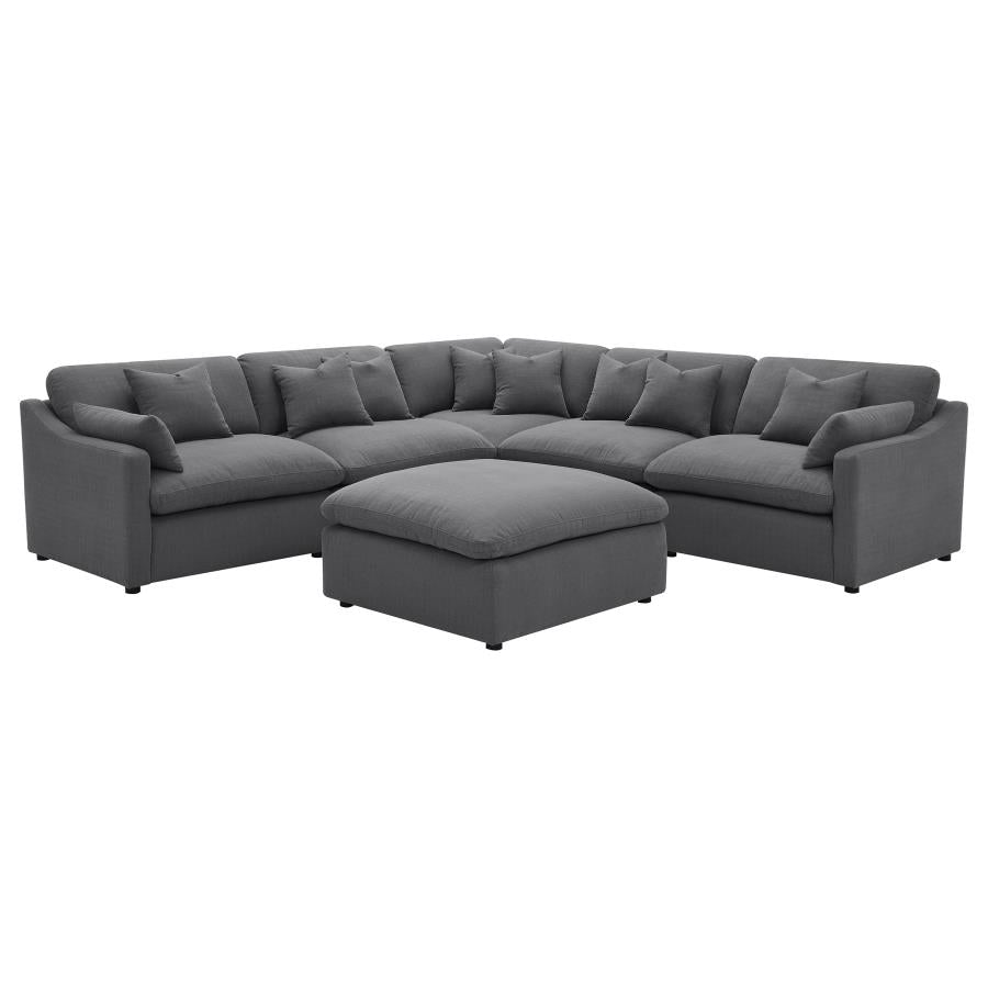 Pluma Charcoal Modular Sectional Fabric Create your own Style - Ornate Home